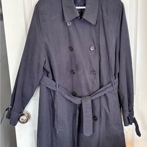 Concept K Double-Breasted Navy Trench Coat